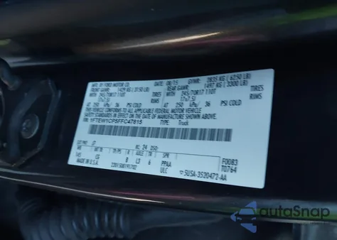 2015 Ford F-150 Xl from USA, damaged, VIN 1FTEW1CP5FFC47815